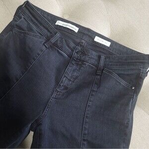 Pilcro And The Letterpress Jeans Women's 30 Tall Seamed Stretch Denim Logo Black